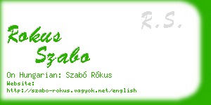 rokus szabo business card