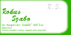 rokus szabo business card